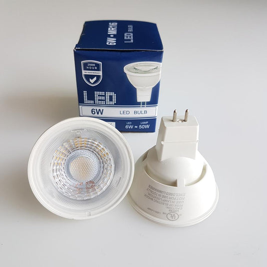 MR16 3000K WARM WHITE LED Light Bulb 6W (50W Equivalent)