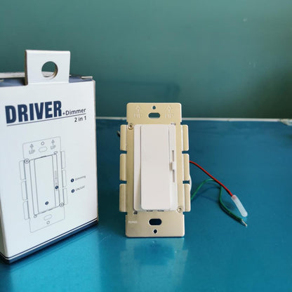 Dimmer Light Switch & 12V 60W Dimmable LED Driver 3 in 1, Class 2 UL Listed 120VAC to 12VDC Power Supply