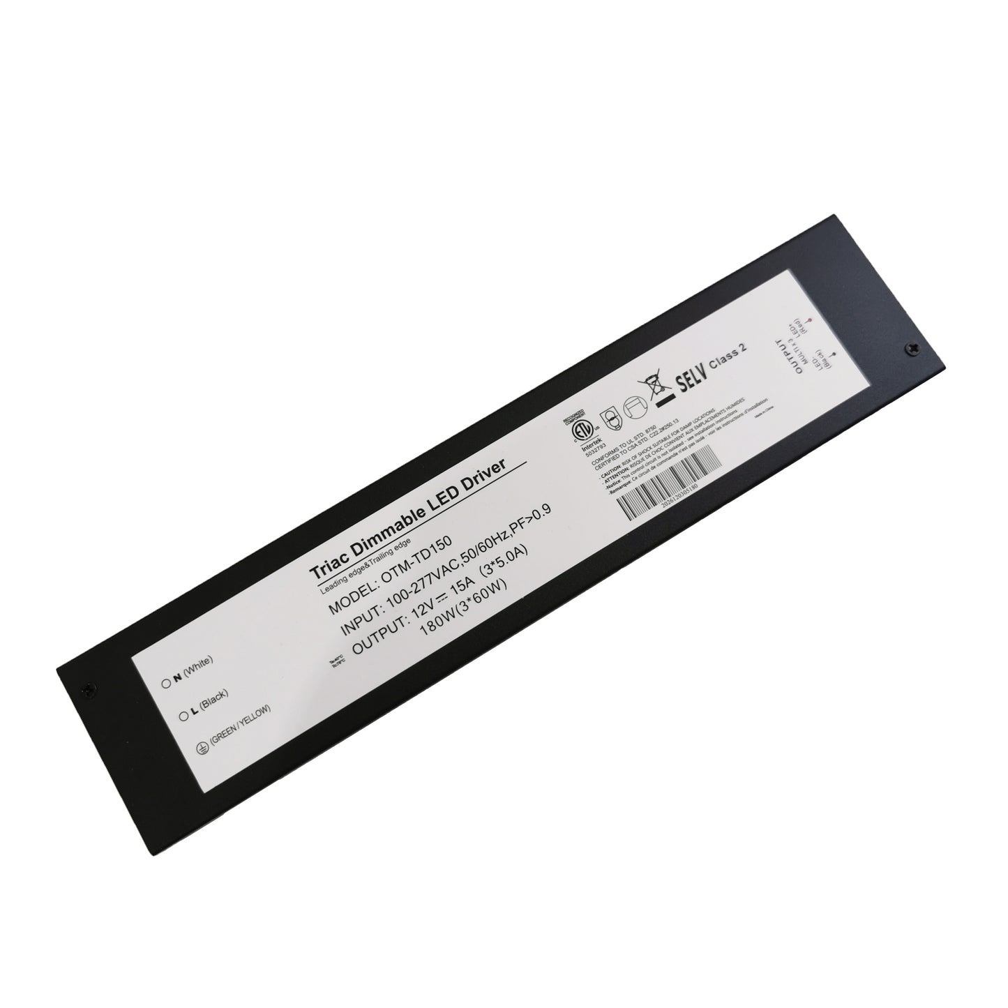 OTM-TD150 Triac Dimmable LED Driver 12V 150W (3*60W), Hardwire