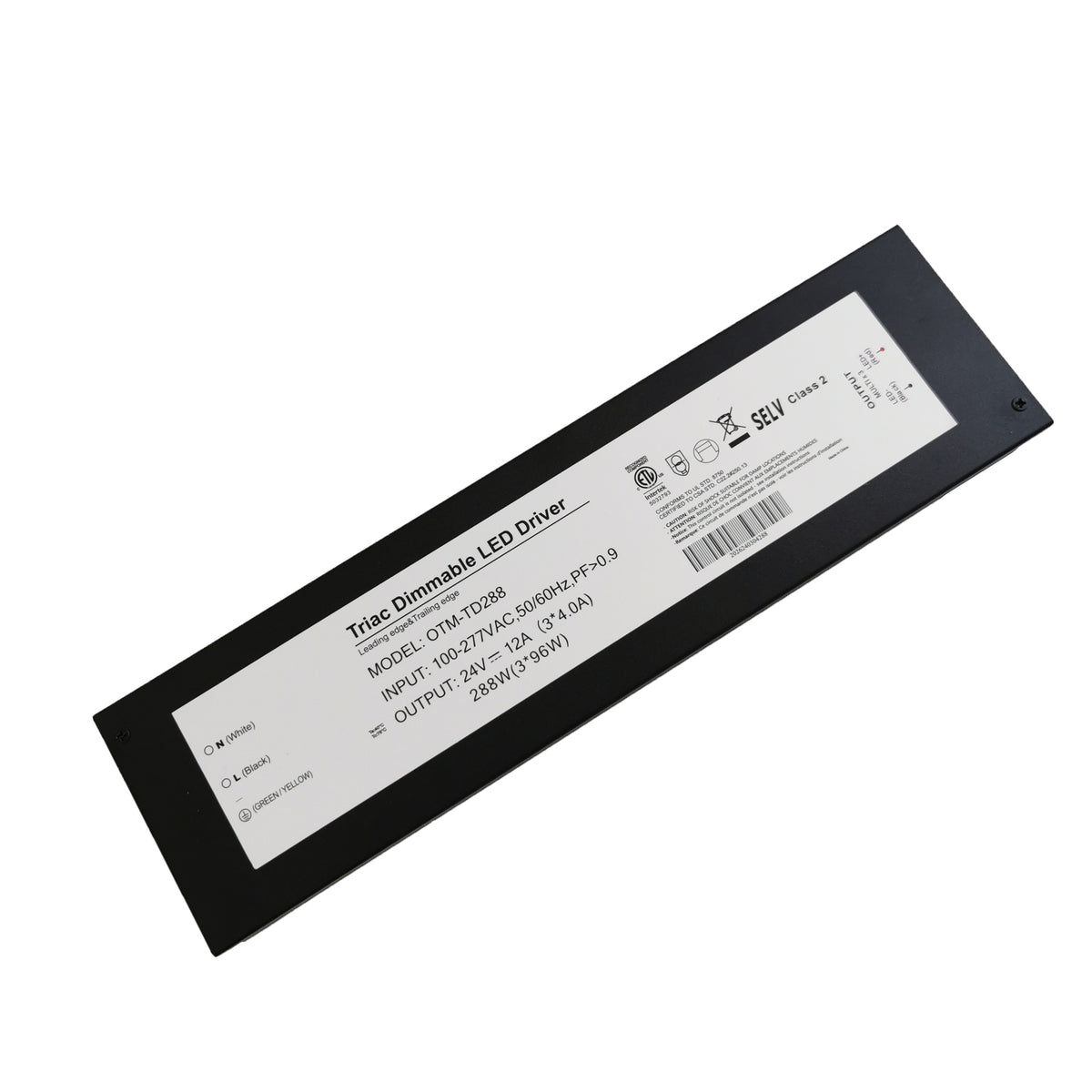 OTM-TD288 Triac Dimmable LED Driver 24v 288W (3*96W), Hardwire