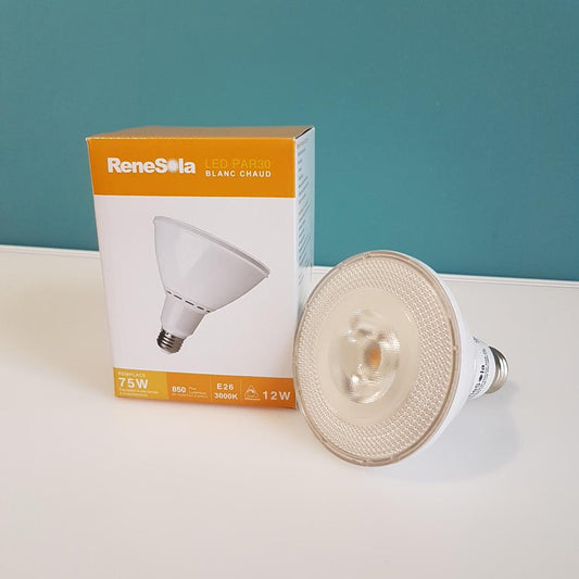PAR30 3000k WARM WHITE 12w (75W Equivalent)  Long Neck Dimmable  LED Light Bulb