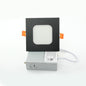 4" LED Slim Panel Pot light BLACK Square 3CCT Color Convertible  With Junction Box, S4QR3CCT