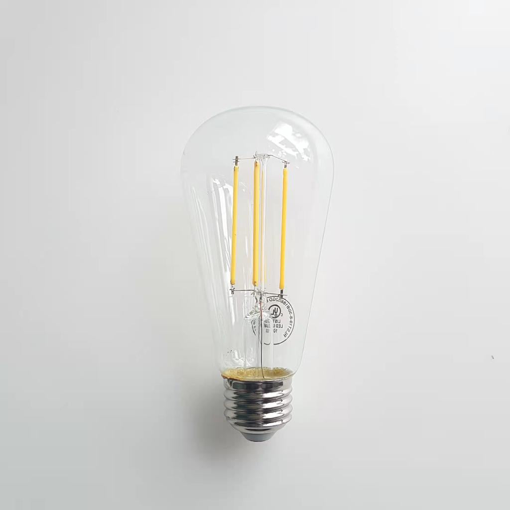 ST19 3000K 8W (60 Watt Equivalent) Dimmable Clear Glass Filament Vintage Edison LED Light Bulb, Warm White