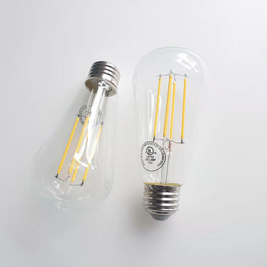 ST19 3000K 8W (60 Watt Equivalent) Dimmable Clear Glass Filament Vintage Edison LED Light Bulb, Warm White