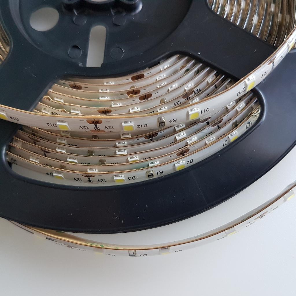 12V 6000k LED COOL White SMD2835 Strip with Waterproof Gel 5 Meters Pack