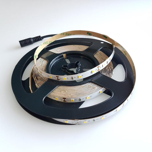 12V 3000K LED Warm White SMD2835 Strip No Waterproof 5 Meters Pack