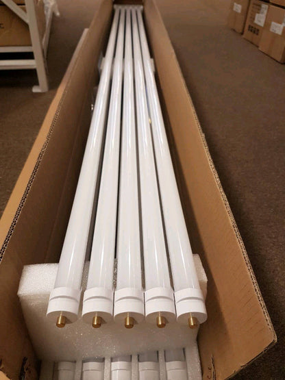 8FT 40W 5000K LED Tube, T8 T10 T12 96 Watt Replacement , Double End Ballast Bypass, Frosted and Aluminum Back, UL, DLC, Day Light