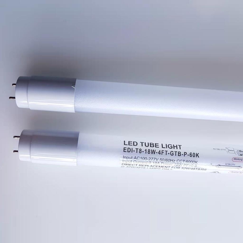 4FT 18W 6000K LED Tube, T8 T10 T12 40 Watt Replacement , Single/Double End Ballast Bypass, Frost Lens, UL, DLC, Cool White