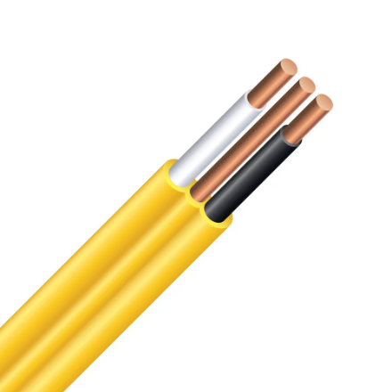 12/2 NMD90 Copper Electrical Wire - Yellow - Cut By Meter