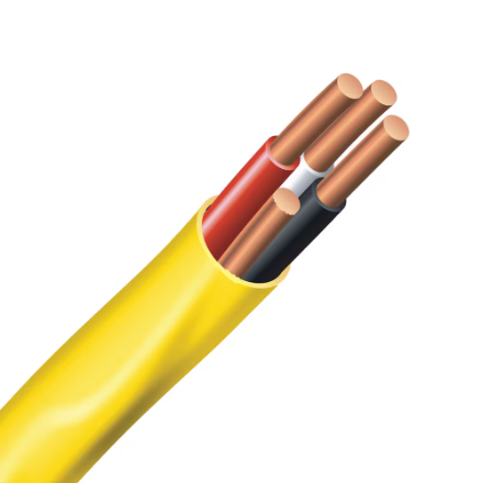 12/3 NMD90 Copper Electrical Wire - Yellow - Cut By Meter